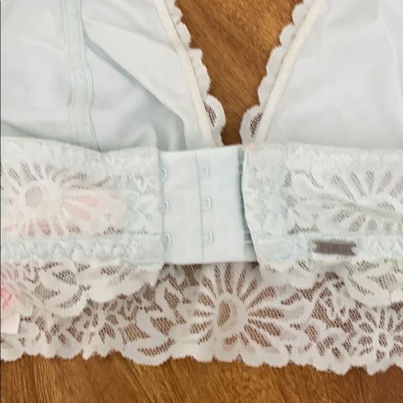 PINK by Victoria’s Secret lace blue halter bralette small - Picture 5 of 8